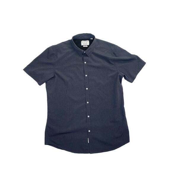 Paper Denim & Cloth Men’s XL Slim Fit Dark Gray Short Sleeve Button Up Shirt - Picture 1 of 4
